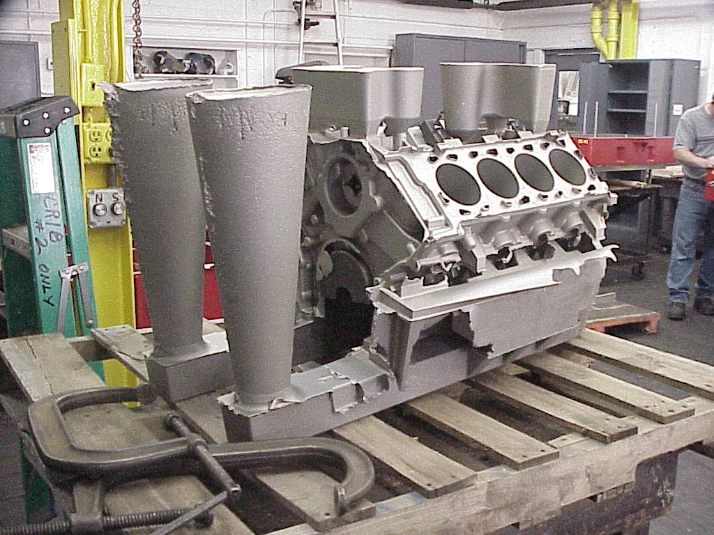 Original casting of the unique GT block. The engine may be derived from the 5.4-liter Modular, but it has many unique parts, including the block no less. 