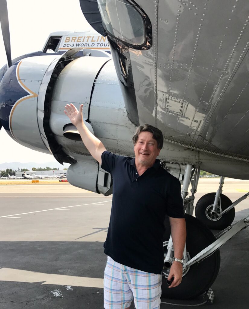 The author stands beside the DC-3. 